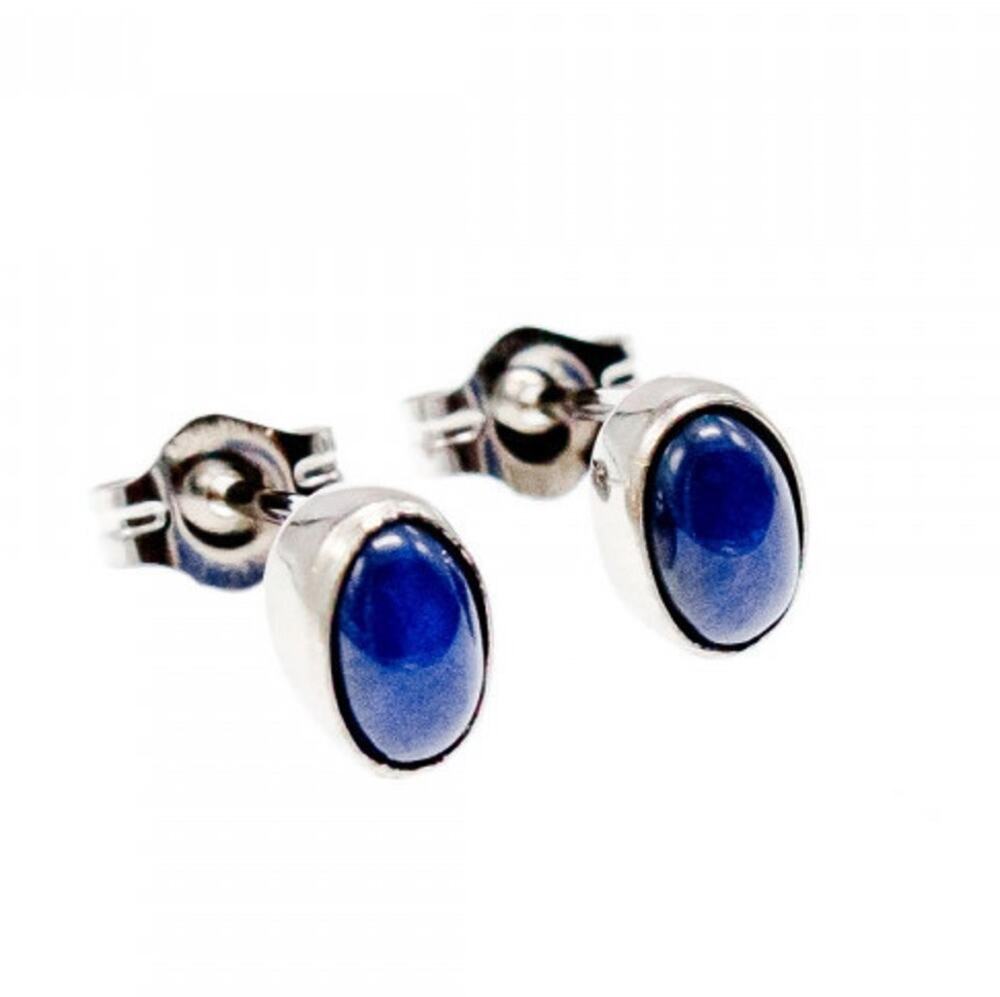 14K White Gold Star Sapphire Earrings